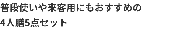 普段使いや来客用にもおすすめの4人膳5点セット